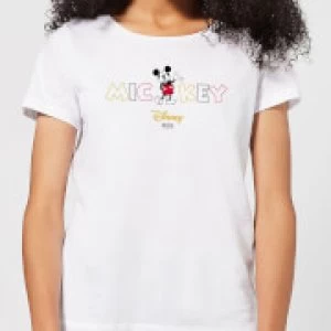 Image of Disney Mickey Mouse Disney Wording Womens T-Shirt - White