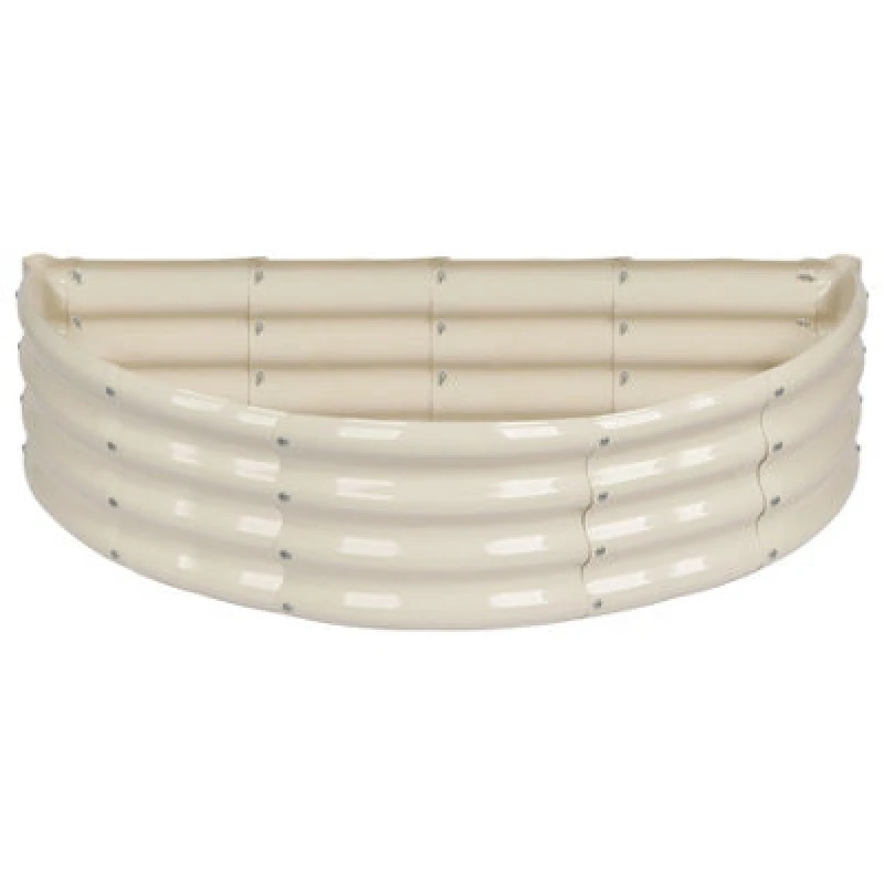 Image of Harbour Housewares Semicircular Galvanised Steel Raised Garden Bed - 120Cm X 60Cm - Ivory