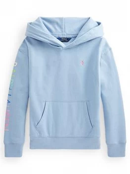 Image of Ralph Lauren Girls Hoodie - Chambray Blue, Chambray Blue, Size Age: 8-10 Years=M, Women