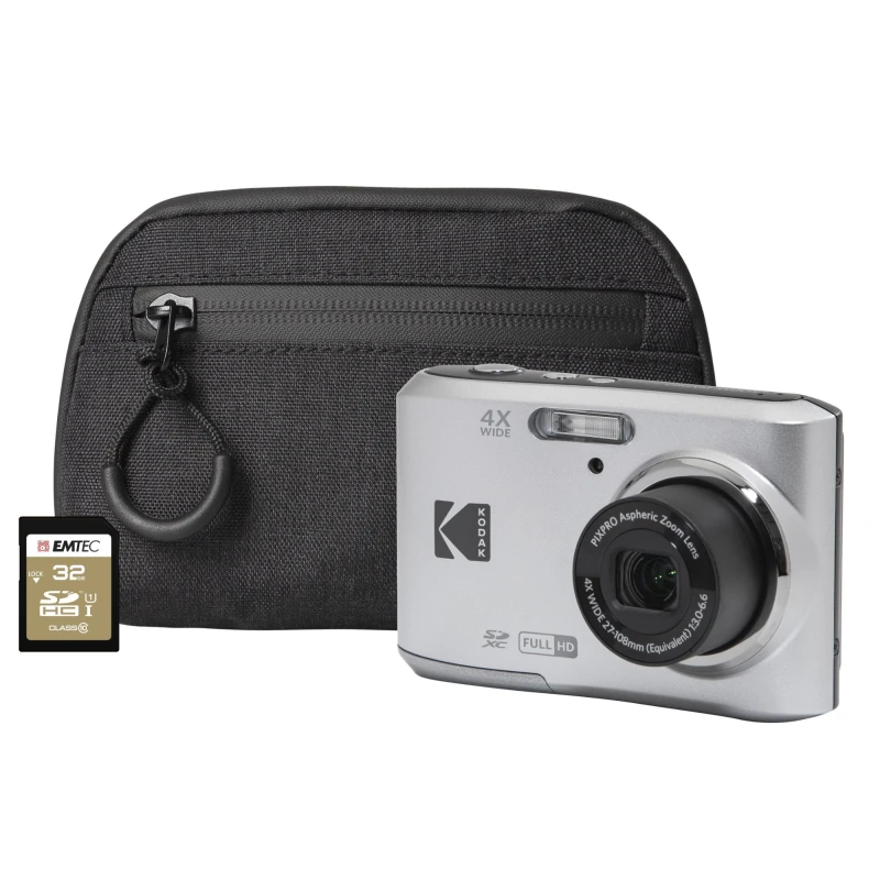 Image of Kodak PIXPRO FZ45 16MP 4x Zoom Compact Camera - Silver - Camera + 32GB