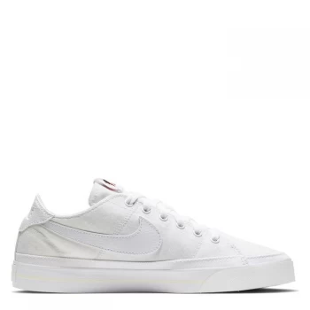 Image of Nike Court Legacy Canvas Low Trainers - Triple White