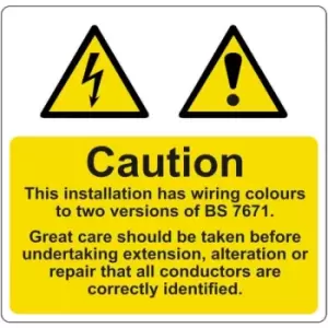 Image of Spectrum Industrial Caution Mixed Cable Safety Sticker (25 Pack) - 75 x 75mm