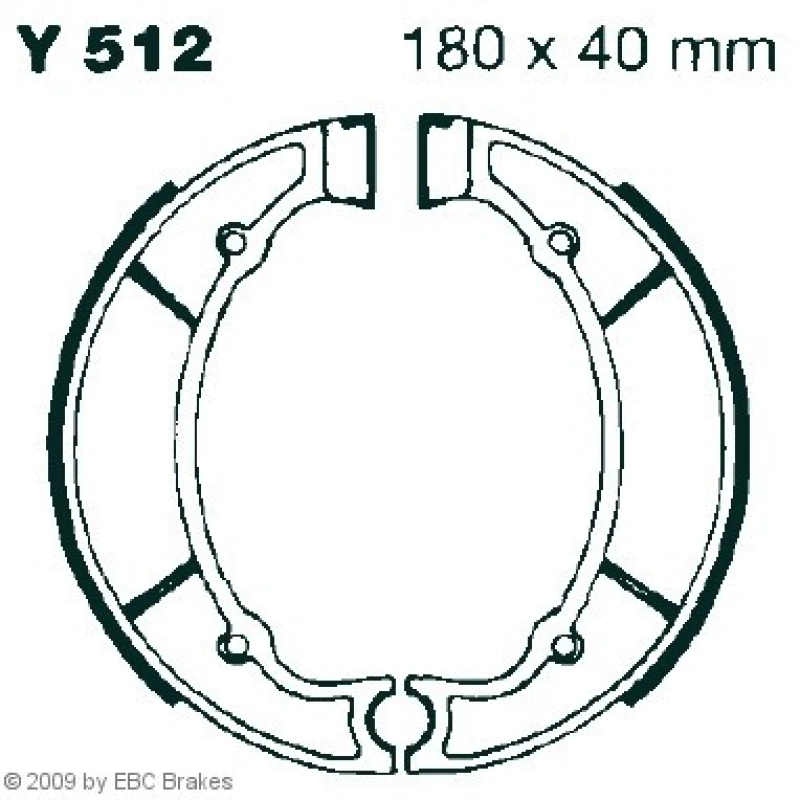 Image of EBC Brakes Y512 Brake Shoes Ø: 180mm Brake Shoe Set (70)
