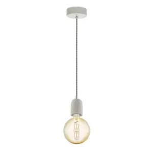Image of Hanging Ceiling Pendant Light Grey Concrete 1 x 60W E27 Hallway Feature Lamp