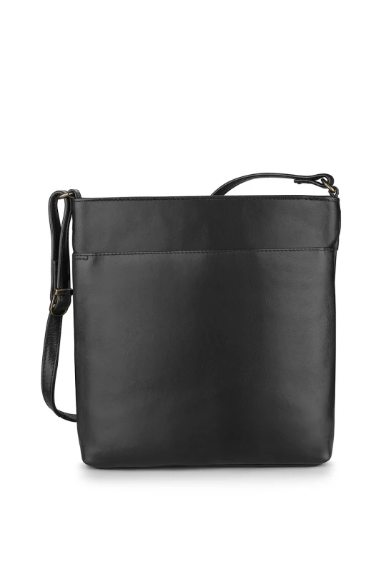 Image of PRIMEHIDE 'Washed Cancun' Leather Crossbody Bag Black