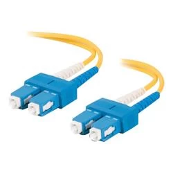 Image of C2G 2m SC-SC 9/125 OS1 Duplex Singlemode PVC Fibre Optic Cable (LSZH) - Yellow