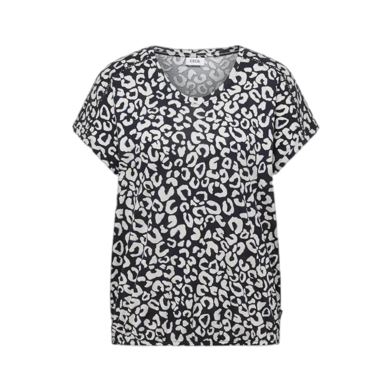 Image of cecil Womens T-Shirt Cecil Leo AOP Bleu Female L