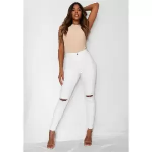 Missguided Vice High Waist Jeans - White