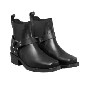 Image of Woodland Mens Low Harley Gusset Harness Leather Boots (9 UK) (Black)