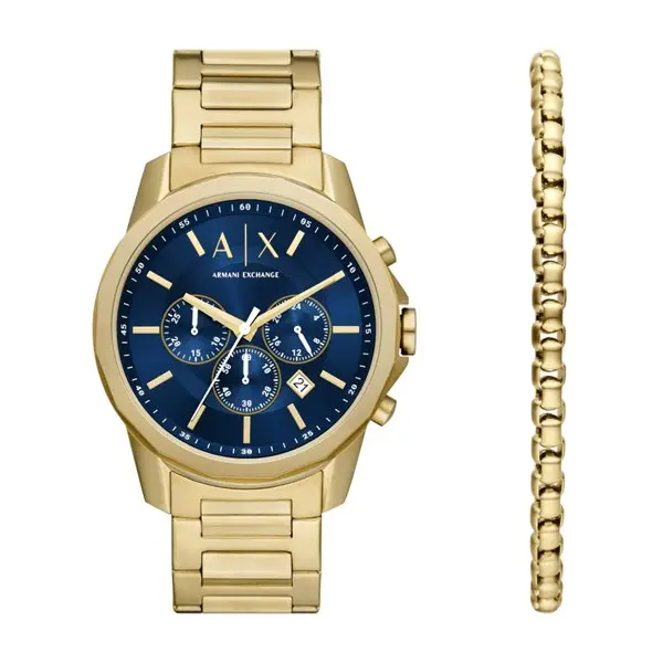 Image of Armani Exchange AX7151SET Banks Watch And Bracelet Gift Set - W65412