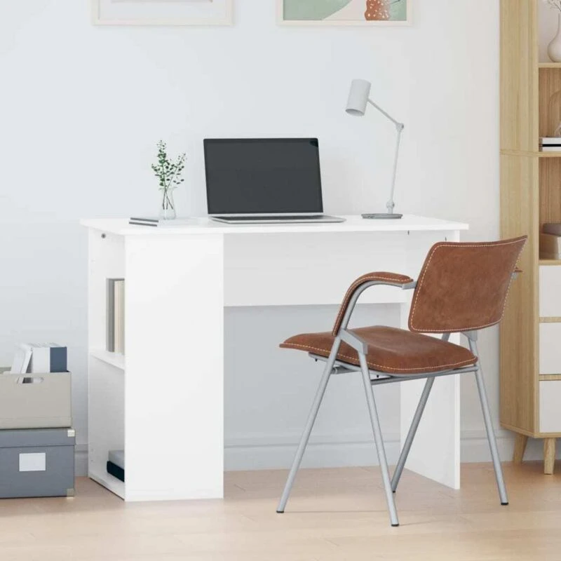 Image of VIDAXL Desk White 100x55x75 Engineered Wood Vidaxl 823024
