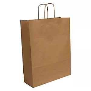 Image of Purely Packaging Vita Twist Handle Paper Bag 320 (W) x 410 (H) x 120 (D) mm Brown 100gsm Pack of 150