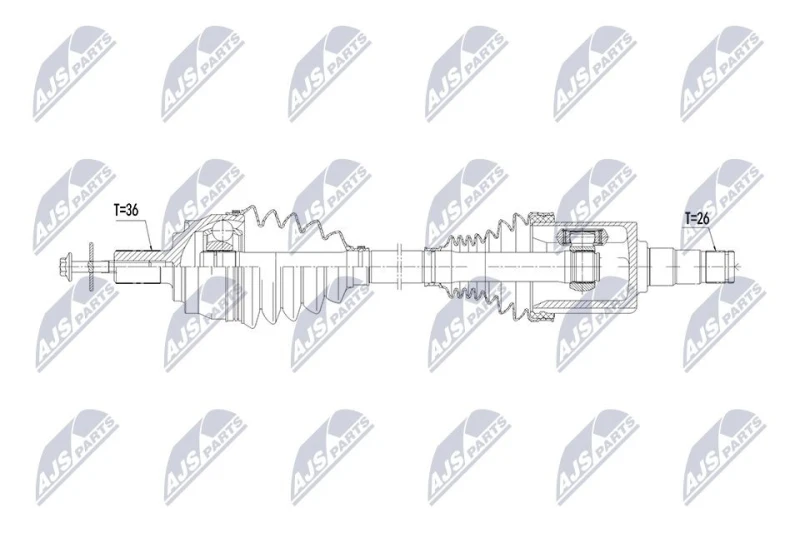 Image of NTY NPW-DW-073 Drive shaft 7-Speed Dual-Clutch Transmission, Front Axle Left Drive Shaft (13)