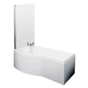 Nuie 1500mm B Shaped Left Hand Bath Set - White