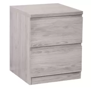 image of Julian Bowen Jupiter 2 Drawer Bedside Table Grey Oak