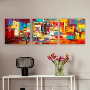 Image of PDR6 Multicolor Decorative Canvas Painting (3 Pieces)