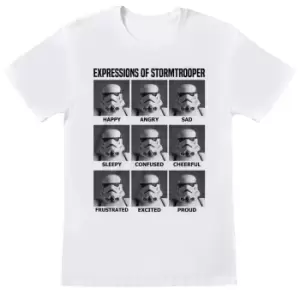 Image of Star Wars Unisex Adult Expressions Of Stormtrooper T-Shirt (M) (White)
