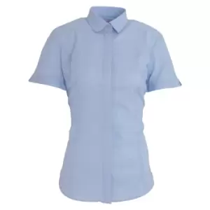 image of Brook Taverner Womens/Ladies Soave Short Sleeve Poplin Shirt (12) (Sky Blue)