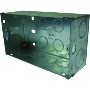 Image of Wickes 2 Gang Flush Steel Knockout Box - 47mm