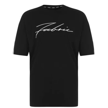 Image of Fabric Panel T Shirt Mens - Black