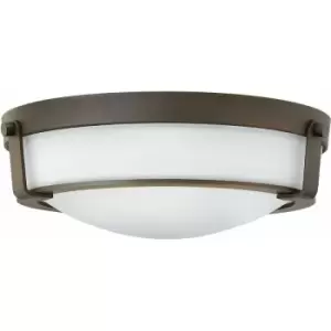 Image of Loops - 3 Bulb Flush Light Light Low Ceiling Olde Bronze LED E27 60W Bulb