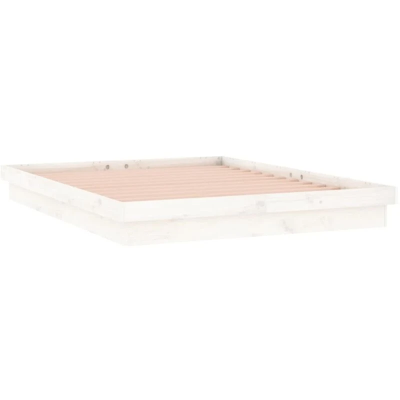 Image of VIDAXL LED Bed Frame without Mattress White 160x200cm Solid Wood Vidaxl 8720287071716