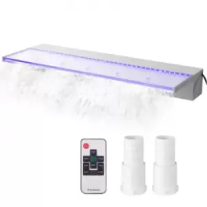 Image of VEVOR Fountain Spillway 35x3.2x8.1 Inch, Pool Waterfall Fountain 17 Colors Led, Pool Water Fall Kit With Remote, Pool Spillway Solid Acrylic Pool Wate