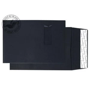 image of Blake Creative Colour C4 140gm2 Peel and Seal Window Pocket Envelopes Jet Black Pack of 125