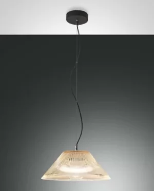 Image of Salento Dome Pendant Ceiling Lights Amber Glass, E27
