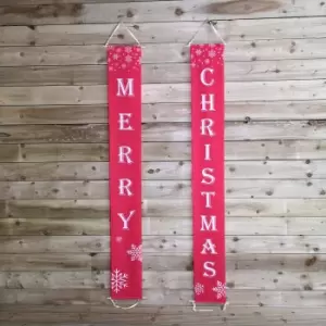 Image of 2m Merry Christmas Greeting Fabric Banners Decoration