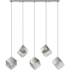 image of Schuller Lighting - Schuller Priscila Bar Pendant Ceiling Light 5 Light Chrome, Textured G9