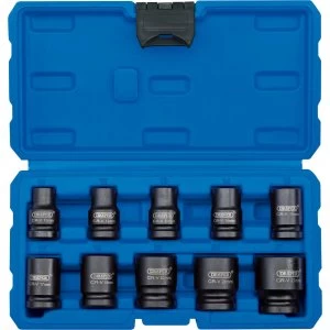 Image of Draper 10 Piece 1/2" Drive Impact Hex Socket Set Metric 1/2"