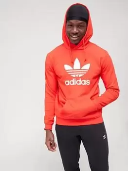 Image of adidas Originals Trefoil Hoodie - Red/White, Size XS, Men