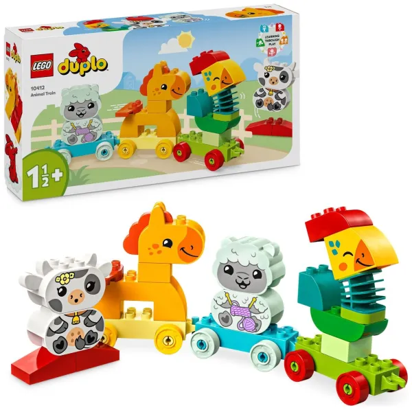 image of LEGO DUPLO My First Animal Train Toddler Learning Toys 10412