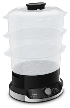 Image of Tefal VC204865 Ultracompact 3 Bowl Steamer - Black