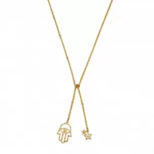 image of Gold Hand Of Happiness Knot Necklace GN3313