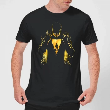 Image of Shazam Lightning Silhouette Mens T-Shirt - Black - 3XL - Black