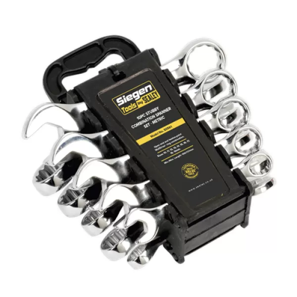Image of Genuine SEALEY S0561 Combination Spanner Set 10pc Stubby Metric