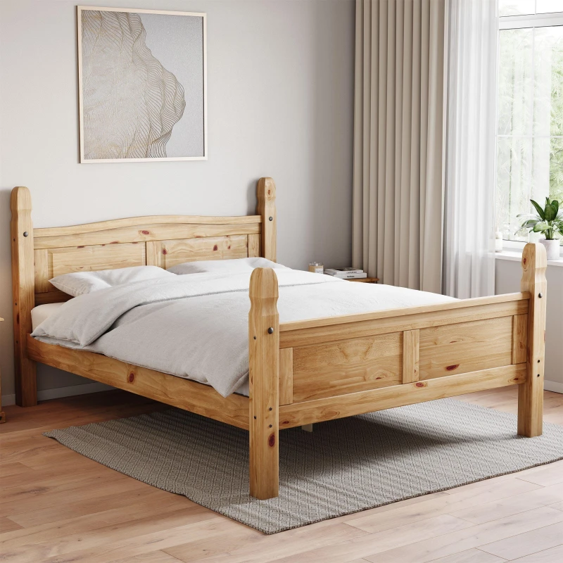 Image of Lassic Vida Designs Corona Double Bed High Foot End Pine unisex Double