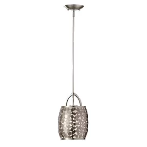 Image of Zara 1 Light Ceiling Mini Pendant Brushed Steel, E27