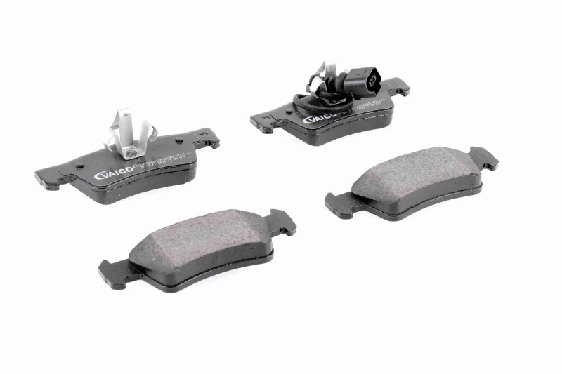 Image of VAICO V10-0763 Brake pad set Rear Axle, incl. wear warning contact, Q+, original equipment manufacturer quality Brake Pad Set,disc brake (402)