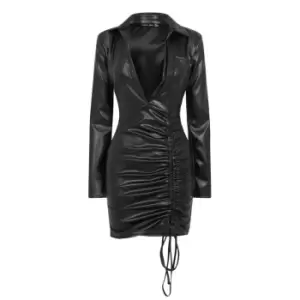 Image of I Saw It First PU Shirt Dress - Black