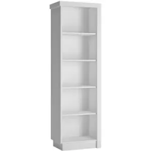 Lyon Bookcase (lh) in White and High Gloss - White and High Gloss