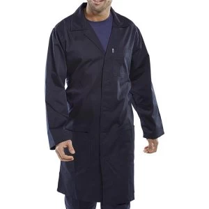 Image of Click Workwear Poly Cotton Warehouse Coat 36" Navy Blue Ref PCWCN36