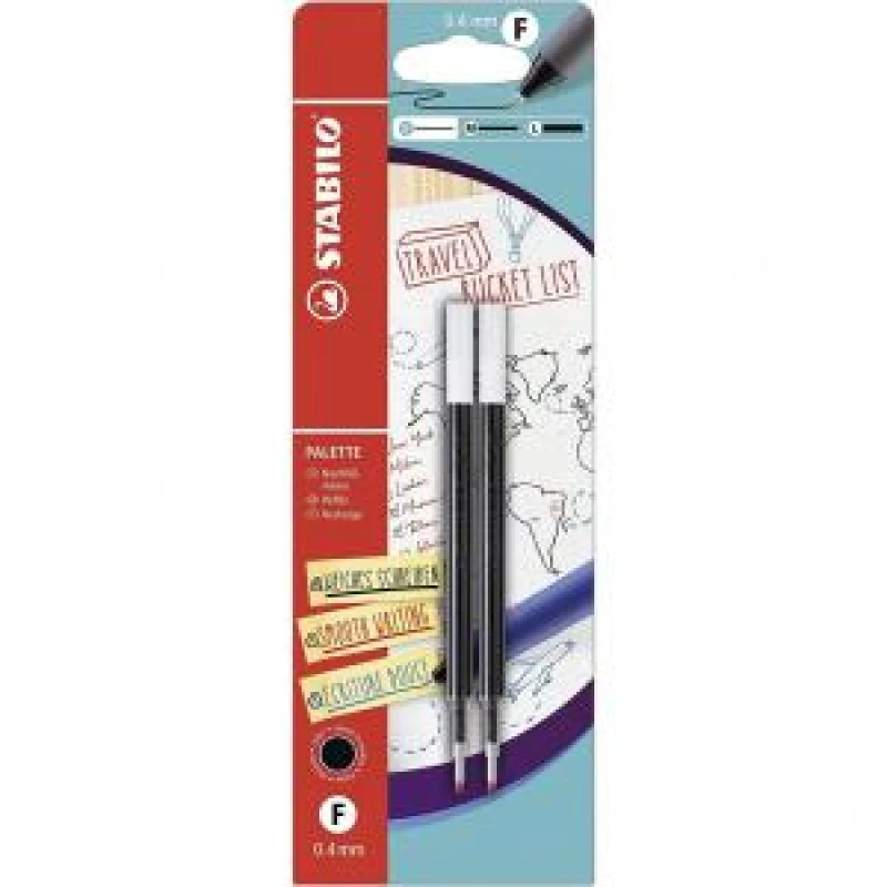 Image of Stabilo PaleTTE Gel Rollerball Refill 0.4mm Line Black (Blister 2)...