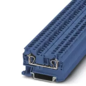 Phoenix Contact St 4 Bu Terminal Block, Din Rail, 2Pos, 10Awg