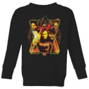 Image of Avengers Endgame Distressed Sunburst Kids Sweatshirt - Black - 11-12 Years