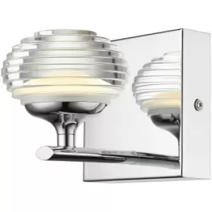 image of Spring Lighting - Spring Contemporary Integrated LED Ball Wall Lamp Chrome, Glass 3000K