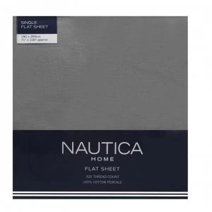 image of Nautica Flat Sheet - Mid Grey