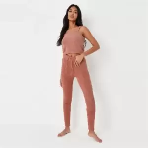 Missguided Recycled Popcorn Jogger Co Ord - Brown